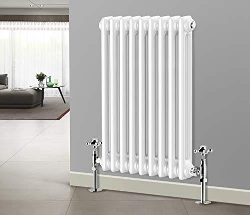 NRG 600 X 425 mm Gloss White 2 Column Radiators Horizontal Central Heating Cast Iron Rads