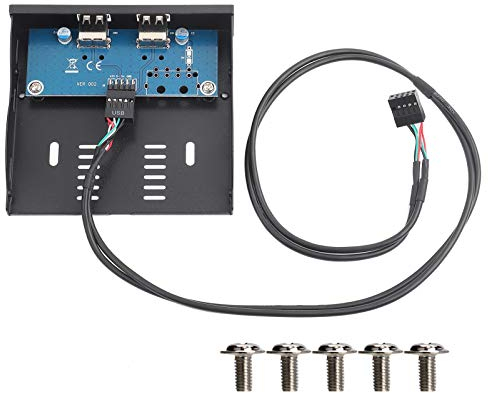 Kingwin Front Panel USB Hub, 3,5 Zoll USB2.0 2 Port 9-Pin Verzinntes Kupferdraht Diskettenlaufwerk Frontplatte