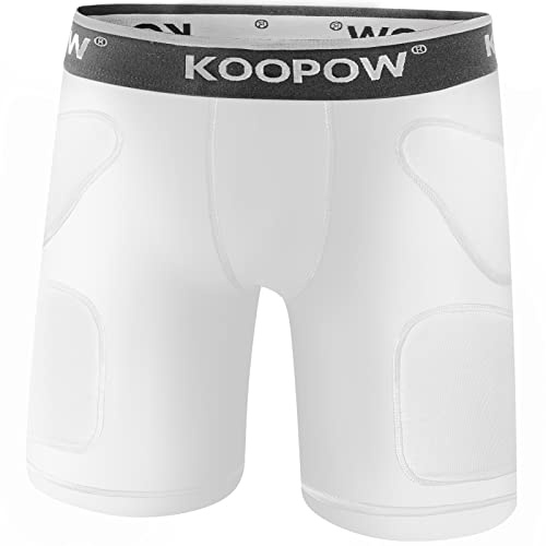KOOPOW Short coulissant rembourré pour garçon avec poche pour le baseball, le football, le hockey, la crosse