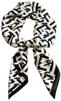 KOOYOL Damen Schwarz Schals Tücher Damenschal Seidenschal Halstücher Seide Leicht Seidenschal Kopftücher Kopftuch Elegante Schal Geschenk für Frauen