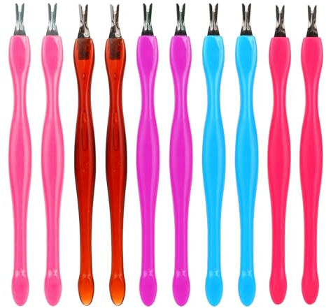 Cuticle Pusher Cuticle Pushers Tool Professional Nail Scraper Pushers Dead Skin Cuticle Remover Dual Ended Cleaner Cuticle Trimmer for Fingernails Toenails Home Nail Shop 10 Pcs