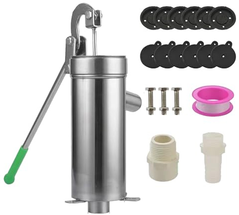Pompa manuale per fontana profonda – Pompe a mano in acciaio, design ergonomico e antiscivolo, strumento stabile per il trasferimento di liquidi 'acqua, utilità all'aperto durevole | Per