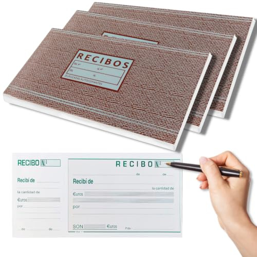 [PACK 3] Högtalarkvitto med 200 ark och hårt omslag, leverans kvittobok med moderkort, kvittokupong för uthyrning eller koppar, kvittoblock med skydd