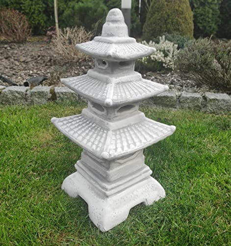 Garden ornament statue -Stone Three tier Japanese Lantern/Pagoda