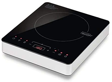 NEWCHEF - Placa Inducción Portátil Go2000 (2000W) 10 Potencias, 3 Prog. Preconfigurados y Pantalla LED. Hornillo Eléctrico con Temp. Ajustable 60-240ºC y Temporizador 3h. Ideal para Sartenes max. 19cm