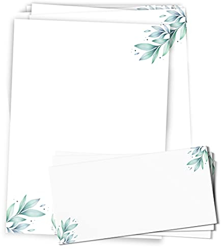 Briefpapier Blumen mit Umschlägen / 25 Blatt im DIN A4 Format mit 25 Umschlägen - Motivbriefpapier Blumen im hochwertigen Stil- von Sophies Kartenwelt