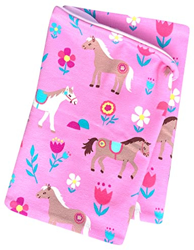 Wollhuhn Eco Niños/Niñas Ligero/Suelto Bufanda/Pañuelo de Algodón Jersey de Transición/Verano 202201, Pony / Caballos Rosa, talla única