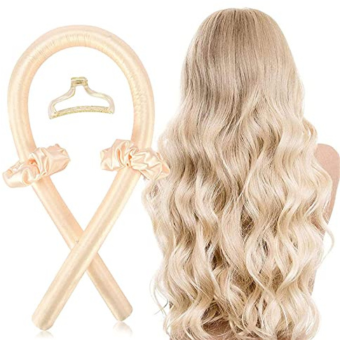 Boucles Sans Chaleur,Heatless Curling Rod Headband,Rouleau à Cheveux Sans Chaleur,Hair Rollers For Long Hair Big Curls DIY Hair Styling Tools For Long Medium Hair (Malt)