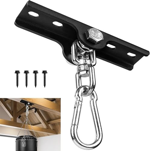 VANROUG Support de Suspension Robuste pour Sac de Boxe, Support de Suspension de Sac de Boxe, Rotation à 360 °, Support Mural pour Plafond, Crochet en Bois pour entraînement de Boxe, Muay Thai