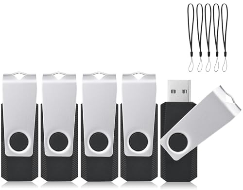 ABLAZE USB Stick 16GB 5 Stück High Speed USB 2.0 Speicherstick 16GB 5er Pack Rotate USB-Sticks Memory Stick (16GB Schwarz)