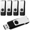 ABLAZE 16GB USB Stick 5 Pack 16GB Memory Stick Swivel Design USB 2.0 Flash Drive Fold Storage USB Drive with Lanyard (16G, 5 Black)