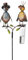 mucHome Regenmesser mit Glas Rabe aus Metall, 120 cm, Rabenpaar Vogel Gartenstecker, bunt lackiert