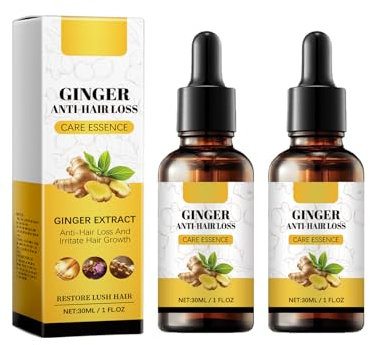 Serum de Crecimiento del Cabello con Esencia de Jengibre para Anticaida, Tratamiento para el Cabello, Anti Caida Cabello, para Acelerar el Crecimiento del Cabello