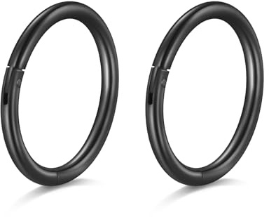 AceFun 2 Stycken Näsring 20 G 7 Mm Rostfritt Stål Septum Smycken Gångjärn Segment Kropp Piercing Läpp Klämma På Helix Brosk Rook Örhängen