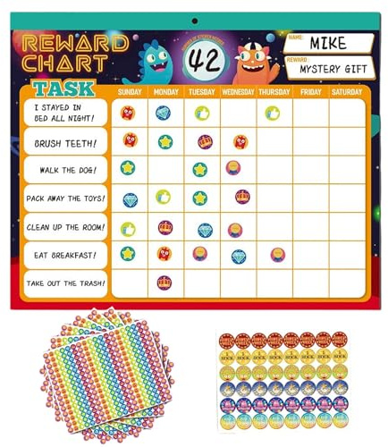 Tablero De Tareas Para Niños - Seguimiento De Comportamiento Y Obligaciones Con Imanes - Panel De Recompensas Reutilizable Con Pegatinas | Organizador Para Hogar Y Aula Con Imanes Para