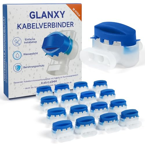 Lot de 20 connecteurs de câble GLANXY étanches pour robot tondeuse - Bornes de raccordement en gel - Bornes de connexion compatibles avec les robots à gazon Husqvarna Automower Gardena dans le jardin