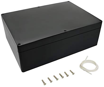 LeMotech Project Box ABS Plastic IP65 Waterproof Dustproof Electrical Junction Box Outdoor Enclosure for Electronics Black 11.41 x 8.26 x 3.93 (290 x 210 x 100mm)