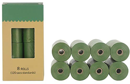 XDKS Greener Walker Kotbeutel für Hundeabfälle, 300 Stück, extra dick, stark, 100% auslaufsicher, biologisch abbaubar, Hundekotbeutel (8 Rollen, Kirschblüten)