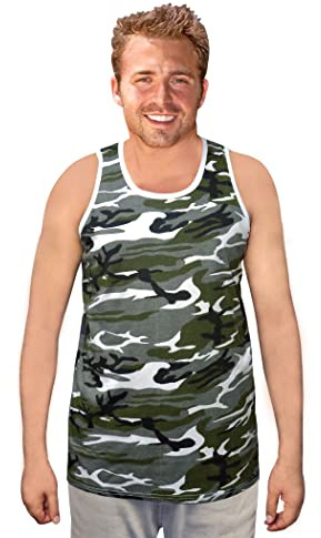 Mens Vests Premium Camouflage Sleeveless Tank Top Training Bodybuilding Comfy
