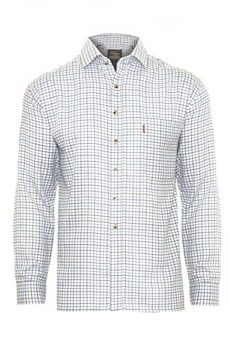 Champion Tattersall Country Casual Style Long Sleeved Shirt Blue L