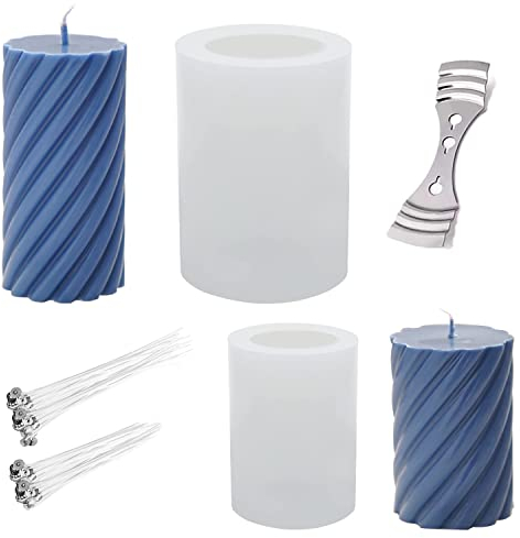 Kerzenform Silikon 3D Kerze Silikonform Kerzengießformen Spiral Gießform Kerzen DIY kerzenformen zum Gießen Seifenfarbstoff Modell für Die Herstellung Von Seife Duftkerze Handwerk 2 Stück