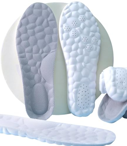 Plantillas Memory Foam para Zapatos Hombre y Mujer, Plantillas Viscoelásticas Confort para Trabajar de Pie, Deporte y Botas de Seguridad, Absorción de Impactos (37-38)