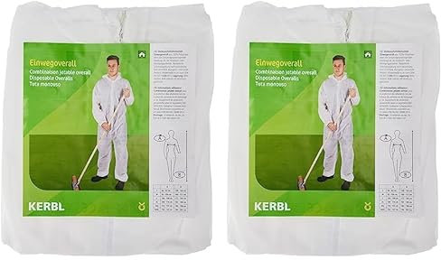 Kerbl 3408 Salopette jetable en polypropylène, Blanc, Taille XL (Lot de 2)