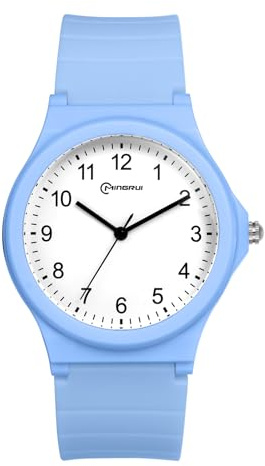 JewelryWe Orologi da polso da Donna, in Silicone, Analogico, al Quarzo,Regalo per Donna Ragazze,Festa dei bambini,Numeri grandi, Impara ora