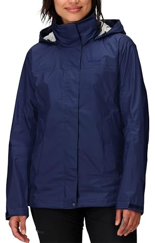Marmot Kvinnor Precip Eco Jacket, Vattentät Jacka, Lätt Regnjacka Med Huva, Vindtät Regnrock, Andningsbar Vindjacka, Perfekt För Löpning Och Vandring, Arctic Navy, L