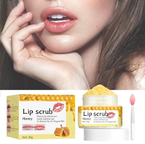 Scrub Labbra Naturale Lip Scrubs Lip Esfoliator Labbra Scrub Esfoliante Riparazione Labbra, Efficacemente la Pelle Morta e Ripara le Labbra, Nutre e Idrata (Miele)