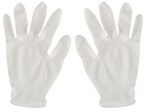 bricoleva.it Vita Latexhandskar Engångspaket 100-pack - Elastiska Latexhandskar för laboratorier, konstruktion, rengöring och hantering små föremål (L, dammfri)