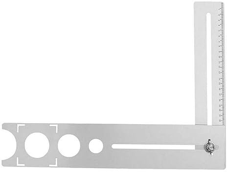 YUMILI Regla De Medición De ángulo De Baldosas, Localizador De Orificios Para Baldosas De 400 Mm Medición Precisa Herramienta Perforadora De Mármol Universal Portátil Hecha De Acero Inoxidable Para Un