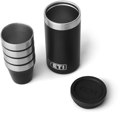 YETI Shot Glasses with Carrying Case, Set of 4, Black