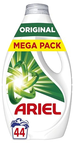 Ariel Lessive Liquide Original, 44 Lavages, Action Détachante en Un Seul Lavage, Formule Concentrée, Technologie Anti-taches, Pré-traitement des Taches, Efficace à Chaque Lavage, Fabriqué en France