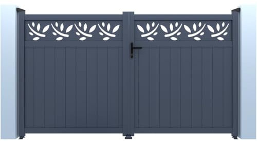 Habitat et Jardin - Portal de aluminio semicalado (340 x 180 cm), color gris