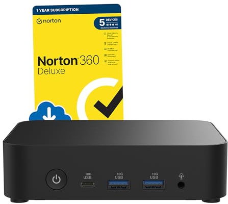 ASUS NUC 14 Mini PC Desktop (Intel N97, 16GB DDR5 RAM, 500GB PCIe Gen 4 SSD, WiFi 6E, Windows 11 Pro) includes Free Norton 360 Deluxe Anti virus