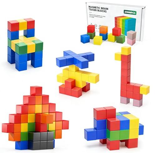 Tmefoy 96 stycken magnetiska byggstenar, 2 cm magnetiska byggstenar, magnetiska byggklossar för barn från 3 år, magnetkuber, Montessori leksaker från 3 år, magnetleksaker för barn, 8 färger