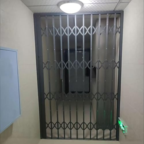 Rejas antirrobo con Cerradura para Puertas correderas y Ventanas Plegables, Valla de Seguridad Extensible para sótanos, reja de Puerta Tipo acordeón para Gatos y Perros (70 x 150 cm/28 x 59