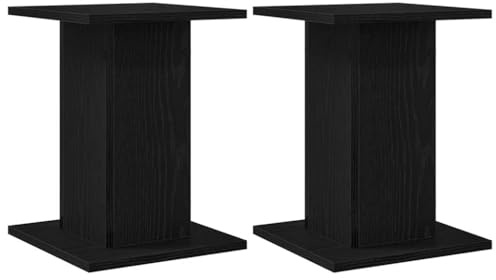 Lot de 2 Support d'enceinte, Support de Haut-Parleur Pieds d'enceinte Supports pour Enceinte 2 pcs Chêne Noir 30 x 30 x 40 cm