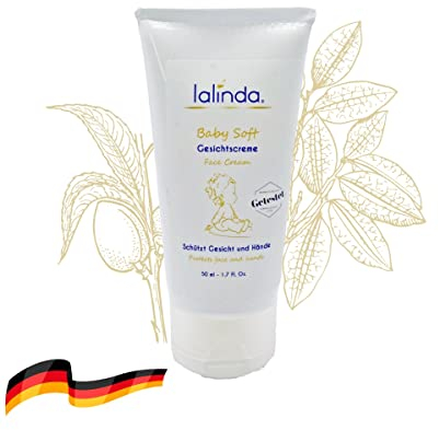 lalinda - Baby Wind und Wetter Creme für Gesicht und Körper, mit wertvollen Bio-Ölen, dermatologisch getestet, für empfindliche Babyhaut empfohlen 50ml