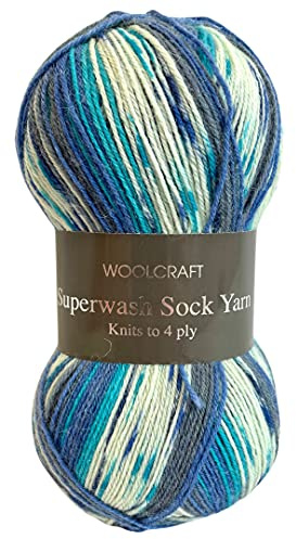 Woolcraft Superwash Sock 4 ply Knitting Wool Yarn 100g - 2146