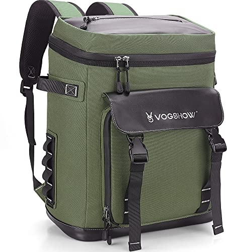 Vogshow, borsa termica termica da 30 l, zaino da picnic, grande borsa termica termica impermeabile a tenuta stagna per pesca, feste, campeggio, famiglia all'aperto, spiaggia, viaggi, shopping (verde)