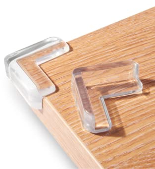 Haus Projekt Protección Adhesiva para Esquinas. Esquinas de Muebles o mesas, Superficies de Cristal, Madera, mármol. Seguridad para bebés, Protectores de Impacto para niños. Transparentes, Pack de 20