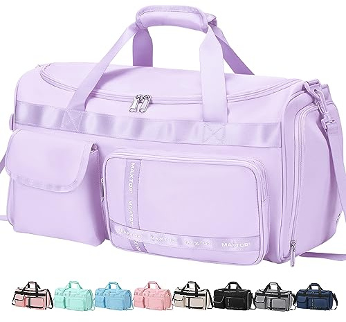 MAXTOP Travel Duffle Bag for Women Carry On Tote Weekender Overnight Bag Large Capacity Duffel Bag with Shoe Compartment,Gym Tote Bag with Dry and Wet Separation