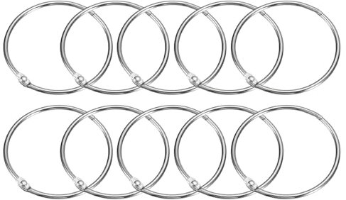 sourcing map 24Pcs 3 Inch Shower Curtain Rings Rustproof Metal Round Shower Hooks Snap Joint Design for Bathroom Shower Rod, Silver