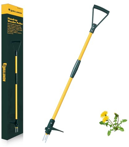 Weed Puller Tool, 50IN Long Handle 3 Claws Stand Up Weeder, Extra Thickened Stainless Steel Shaft Garden Weeding Tool,Remove the Roots of Thistles, Crabgrass, Dandelions, and Blackberries, etc.