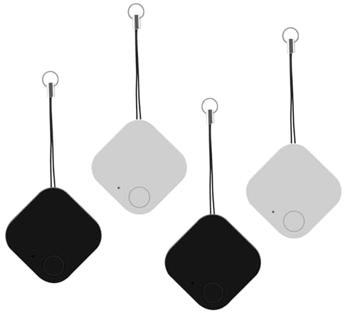 WDKXCN Localisateur de Clés, 4 Pièce Key Finder Anti-Perte Tracker Bluetooth avec APP, Multifonctionnel Localisateurs d’objets pour trouver des clés, Téléphones Portables, Portefeuilles, Chien et Chat