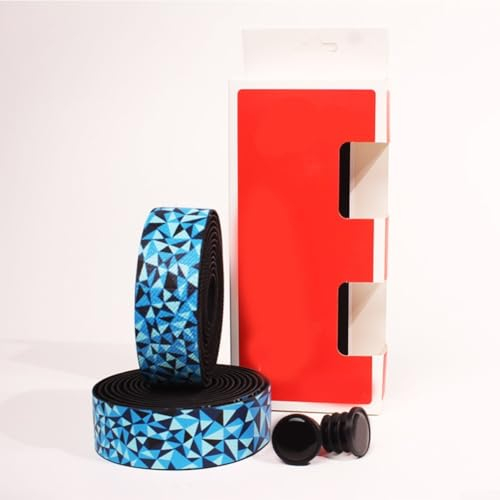 ZAMETTER Lenkerband für Rennrad, zweifarbiges Farbverlauf, hochelastisches Lenkerband, rutschfest, stoßdämpfend, gebogenes Lenkerband (schwarz blau)