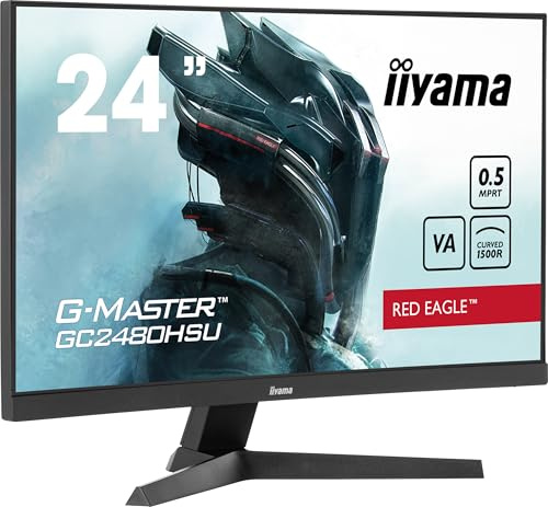 iiyama G-Master Red Eagle GC2480HSU-B1 Curved 1500R 59.8cm 23,6“ VA LED Gaming Monitor Full-HD HDMI DP USB2.0 0.5ms 180Hz HDR Adaptive Sync schwarz