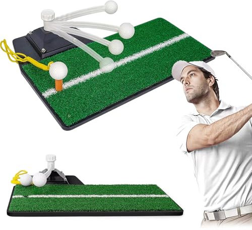 Golf Swing Trainer, Multi-function Golf Swing Training Hitting Mat & Divot Board, Golf Divot Mat Analysis Swing Path and Correct Hitting Posture Golf Practice Swing Mat Accessories for Beginner